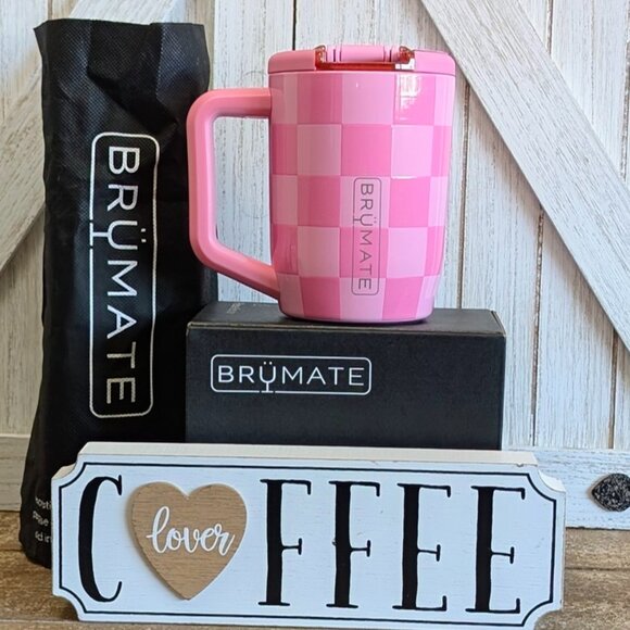 NWT Brumate LIMITED EDITION MĂĽv 15oz, PINK CHECKER - Picture 3 of 6